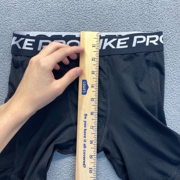 Boys Nike Dri Fit 3/4‎ Running Compression Tights Size Medium Black,Pocket - Picture 5 of 12